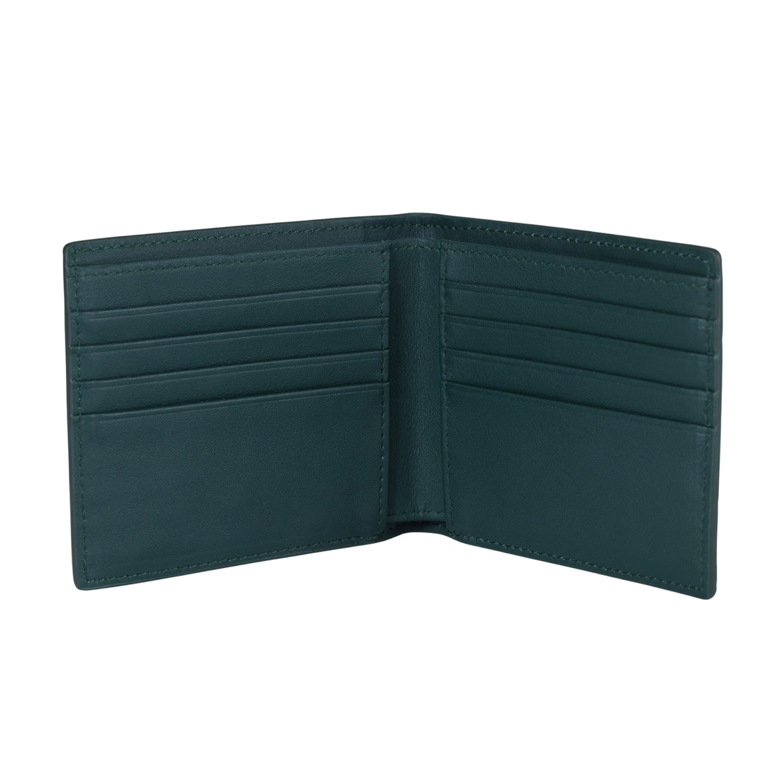 Glossy Dark Green Croc Embossed Calfskin Bifold Wallet