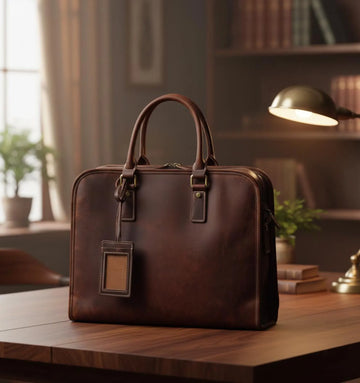 Handmade Crazy Horse Leather 15 Inch Laptop Briefcase