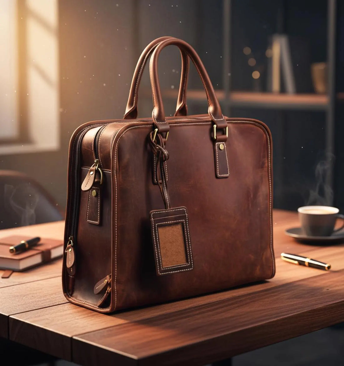 Handmade Crazy Horse Leather 15 Inch Laptop Briefcase