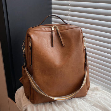 3-in-1 Vintage Faux Leather Laptop Backpack