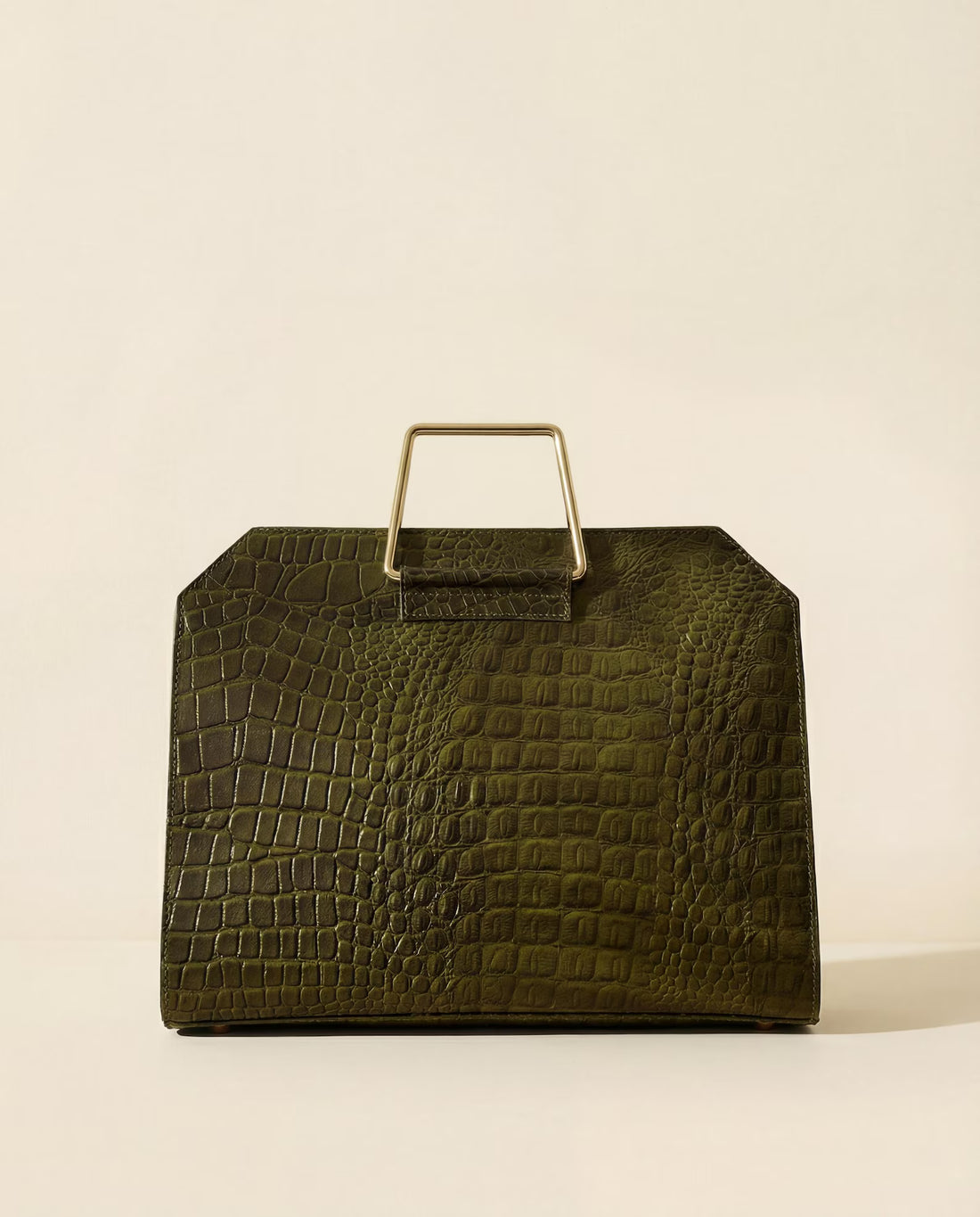 Croc Embossed Metal Handle 14.5 Inch Laptop Briefcase
