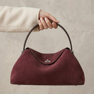 Cowhide Vintage Bowling Shoulder Bag