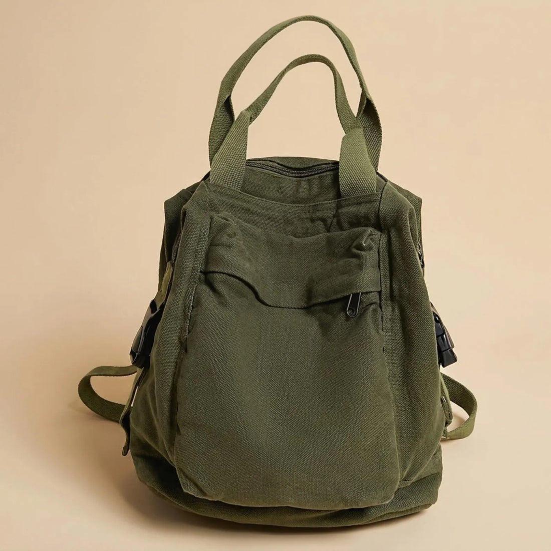 Red Canvas 3-Way Mini Backpack Tote
